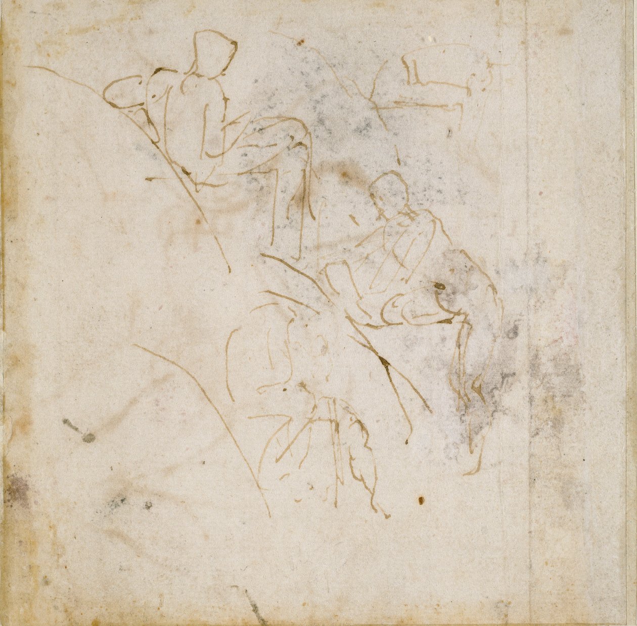 四个人物研究，约1490-1560 作者 米开朗基罗（Michelangelo Buonarroti）