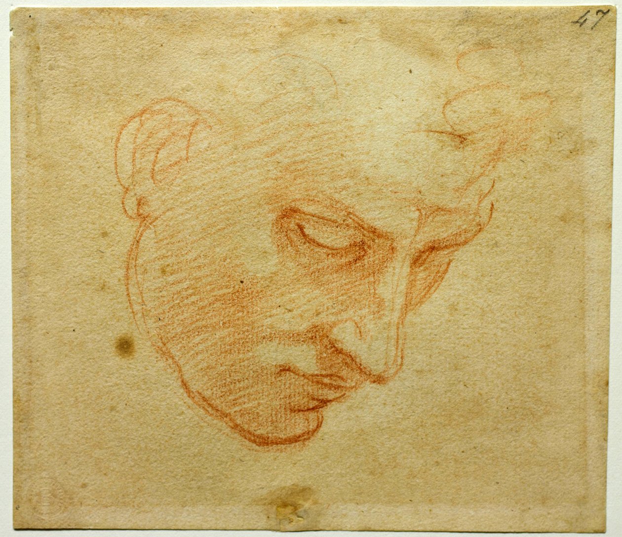 西斯廷教堂天花板的头部研究，约1509-1510 作者 米开朗基罗（Michelangelo Buonarroti）