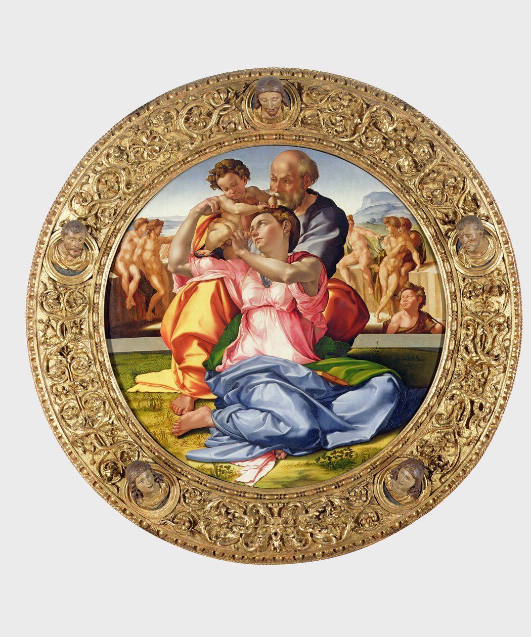 神圣家族与圣约翰（Doni Tondo），1504-05（另见156576） 作者 米开朗基罗（Michelangelo Buonarroti）