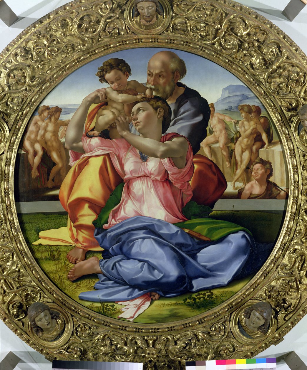 神圣家族与圣约翰（Doni Tondo）1504-05（另见30103） 作者 米开朗基罗（Michelangelo Buonarroti）