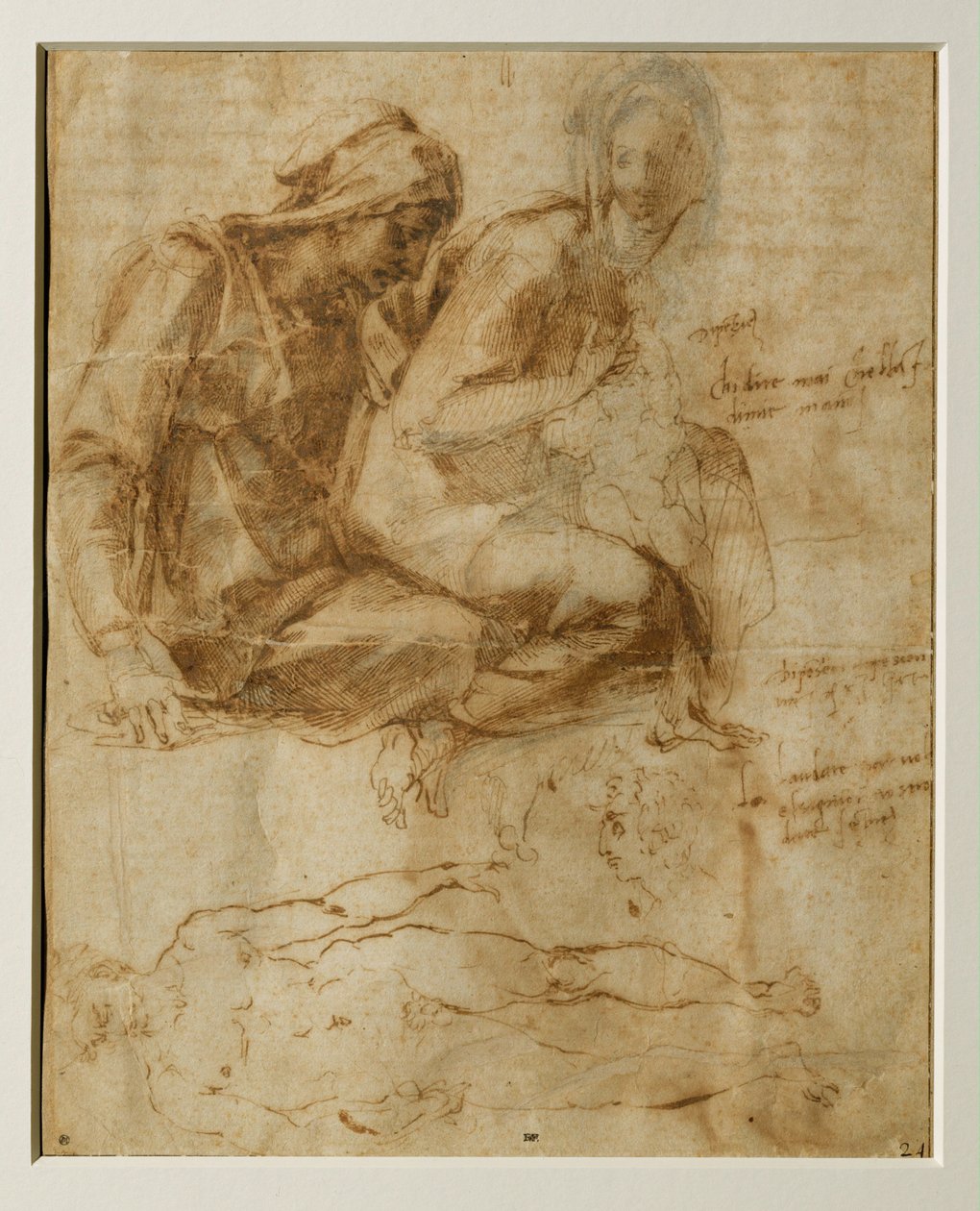 圣母、圣婴和圣安妮，男性裸体... 作者 米开朗基罗（Michelangelo Buonarroti）