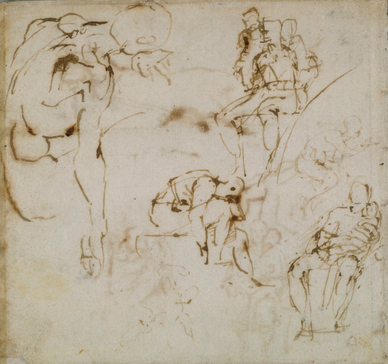 素描书中的一页，约1490-1560年 作者 米开朗基罗（Michelangelo Buonarroti）