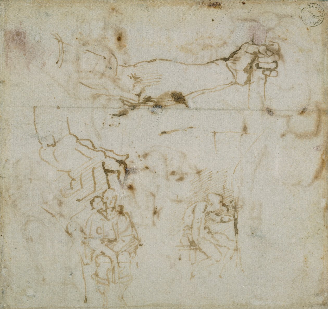 素描书中的一页，约1490-1560年 作者 米开朗基罗（Michelangelo Buonarroti）