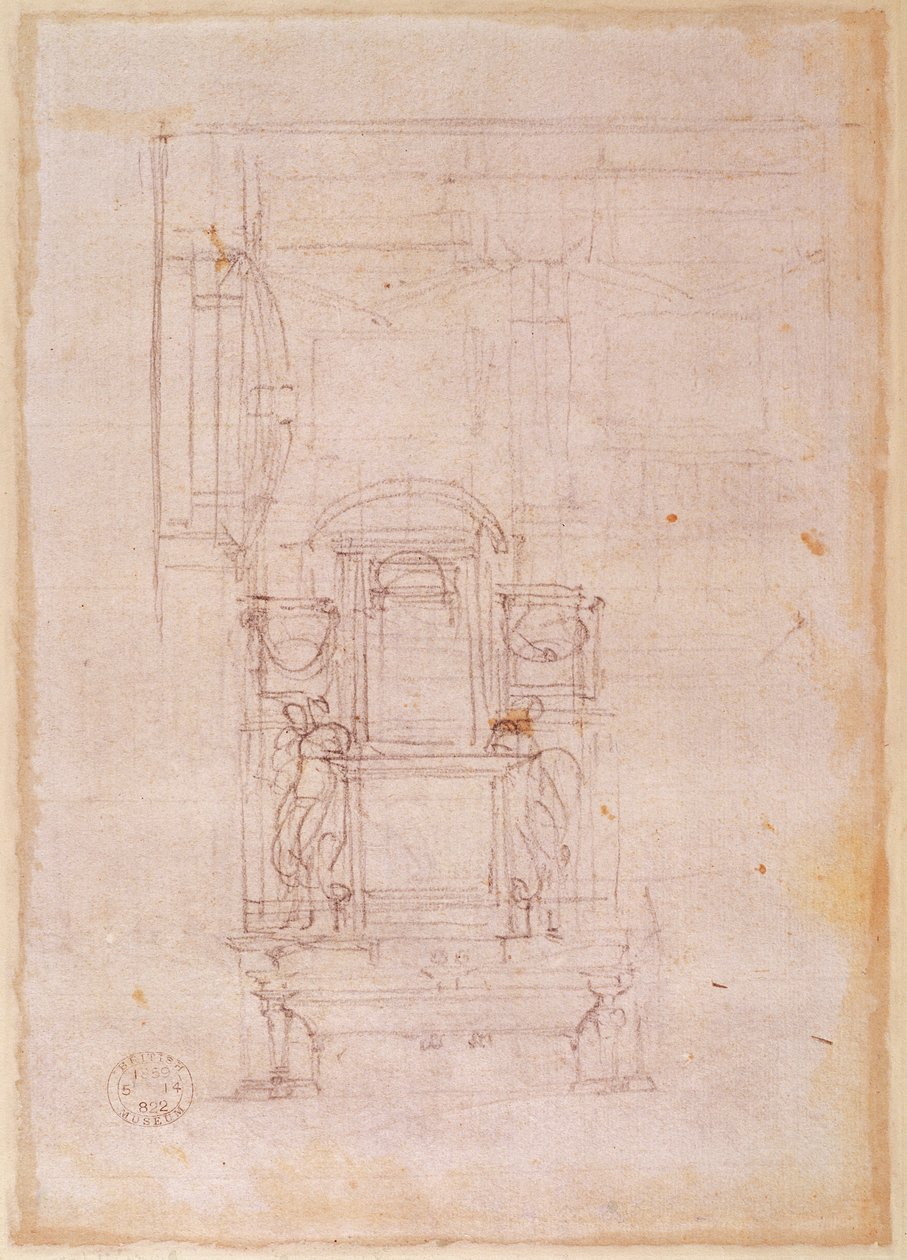 朱利叶斯二世墓的预备图 作者 米开朗基罗（Michelangelo Buonarroti）