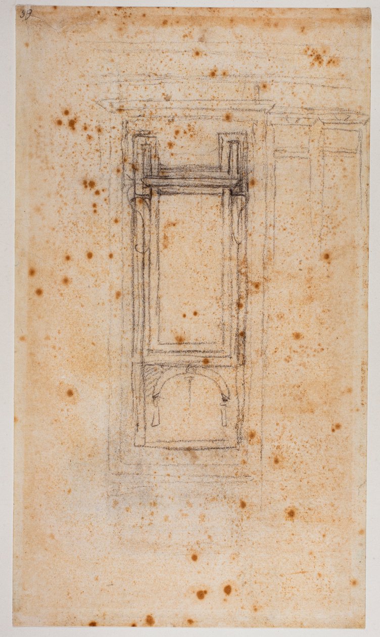 16 世纪劳伦森窗洞项目和研究（绘图） 作者 米开朗基罗（Michelangelo Buonarroti）