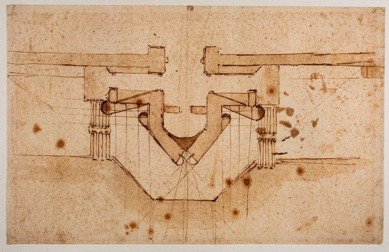 大门加固工程，16 世纪（图纸） 作者 米开朗基罗（Michelangelo Buonarroti）
