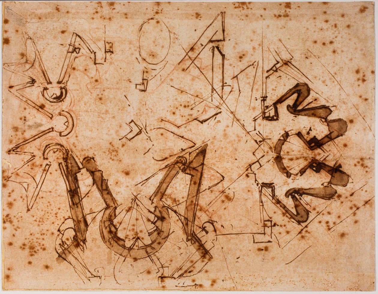 奥格尼桑提普拉托门堡垒工程，16 世纪（绘图） 作者 米开朗基罗（Michelangelo Buonarroti）