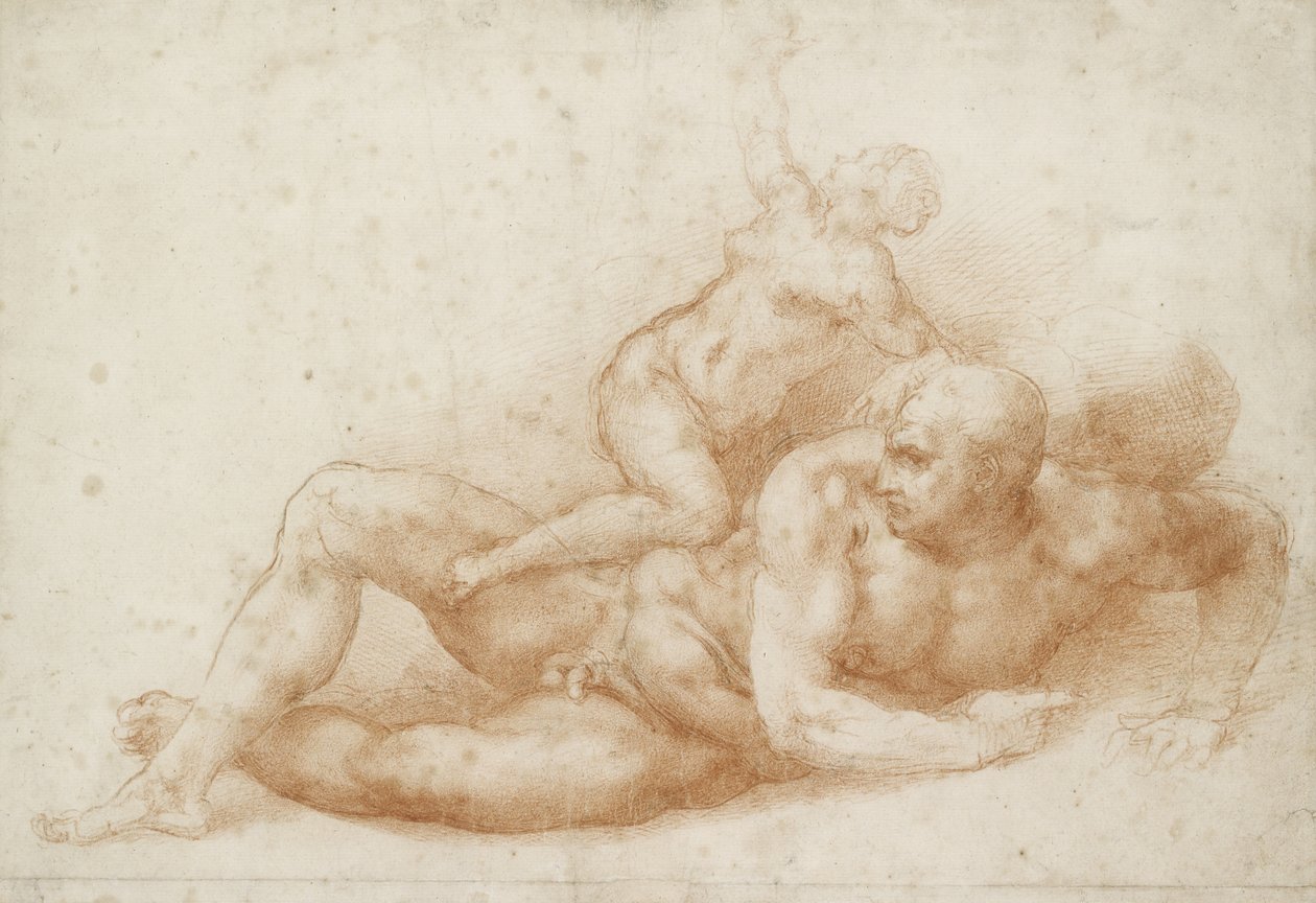 参孙和大利拉（白纸上的红色粉笔） 作者 米开朗基罗（Michelangelo Buonarroti）