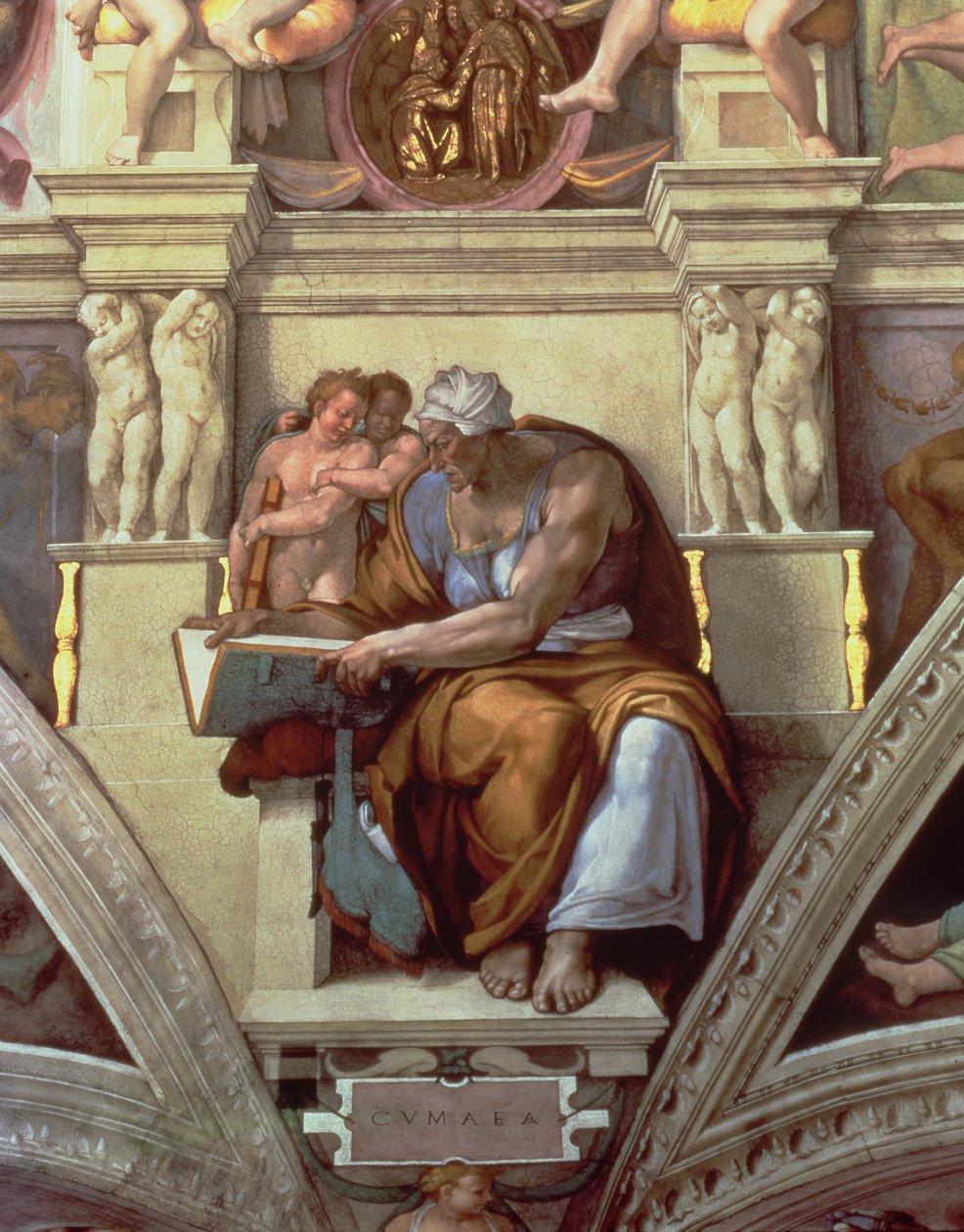西斯廷教堂天花板：Cumaean Sibyl 作者 米开朗基罗（Michelangelo Buonarroti）