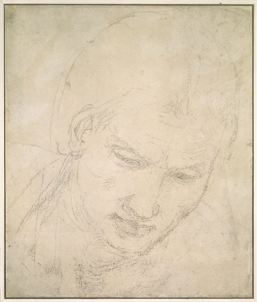 研究一个头（白纸上的黑色粉笔） 作者 米开朗基罗（Michelangelo Buonarroti）