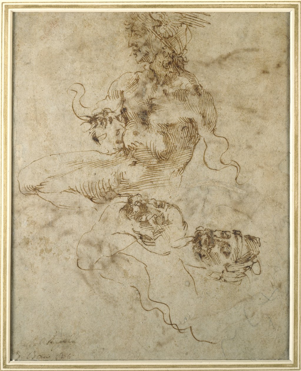 研究一名年轻人，坐在15012年之后 作者 米开朗基罗（Michelangelo Buonarroti）