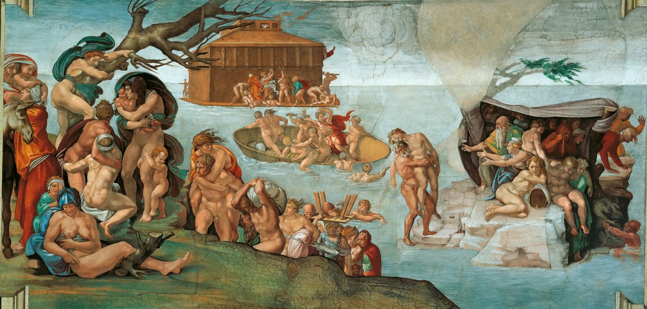 梵蒂冈的大洪水西斯廷教堂天花板，1508-1512。 作者 米开朗基罗（Michelangelo Buonarroti）