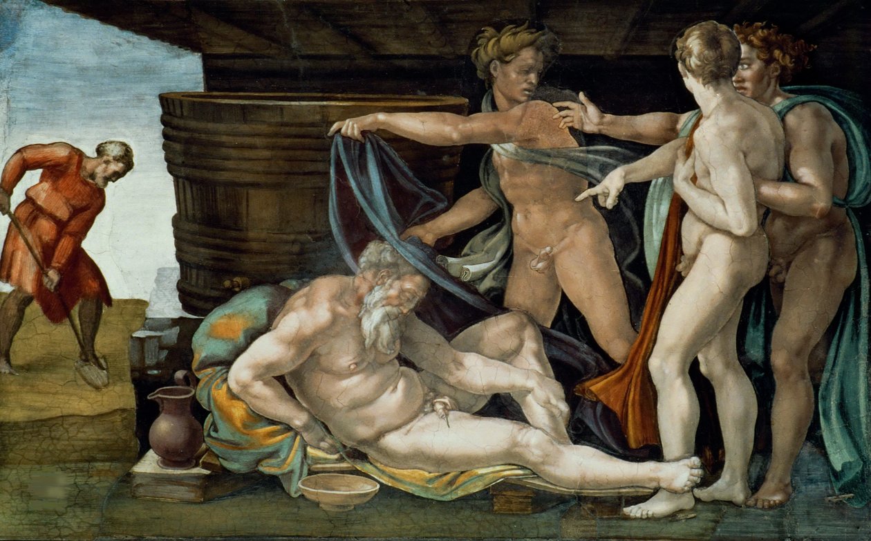 The Drunkenness of Noah 作者 米开朗基罗（Michelangelo Buonarroti）