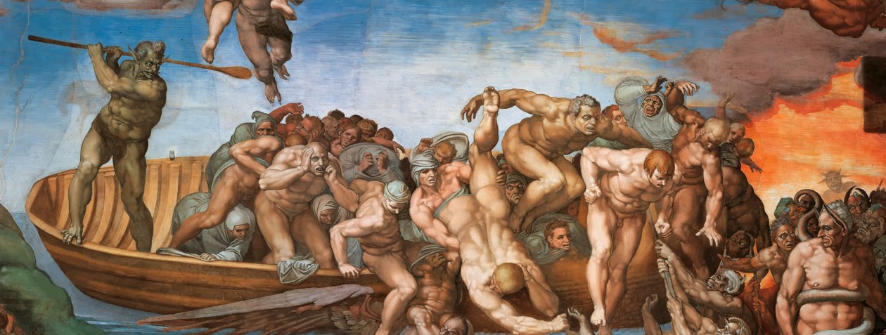 梵蒂冈西斯廷教堂的最后审判壁画，1536-1541。 作者 米开朗基罗（Michelangelo Buonarroti）