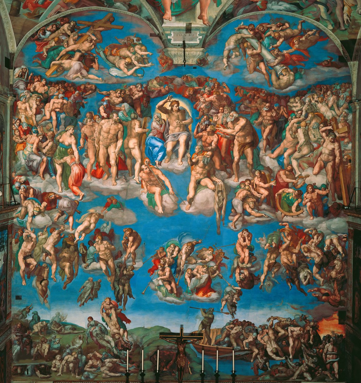 梵蒂冈西斯廷教堂的最后审判壁画，1536-1541。 作者 米开朗基罗（Michelangelo Buonarroti）