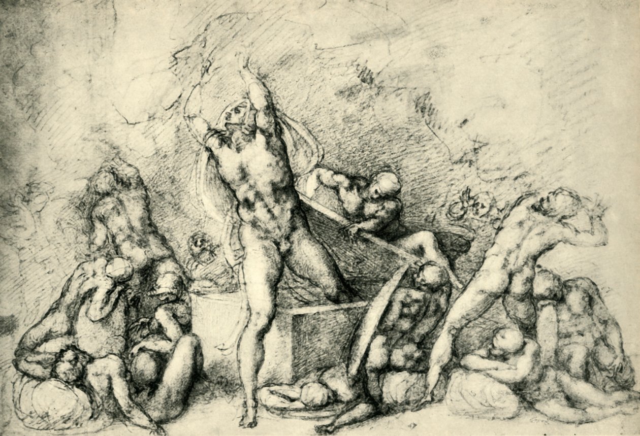 复活，c1532，1943年。 作者 米开朗基罗（Michelangelo Buonarroti）