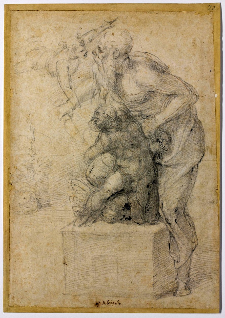 以撒牺牲，约1535年 作者 米开朗基罗（Michelangelo Buonarroti）