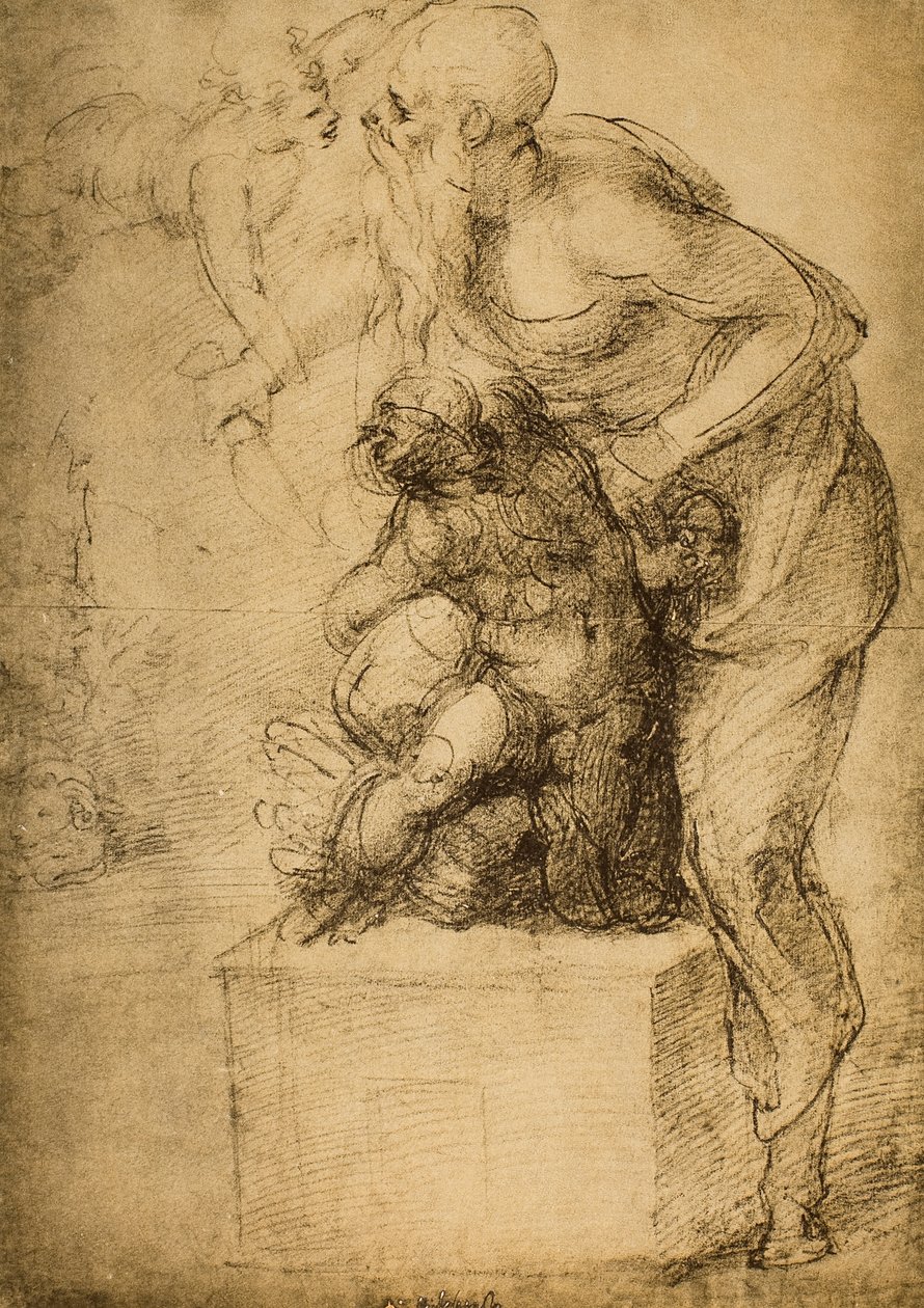以撒的牺牲;米开朗基罗画的。 Casa Buonarroti，佛罗伦萨 作者 米开朗基罗（Michelangelo Buonarroti）
