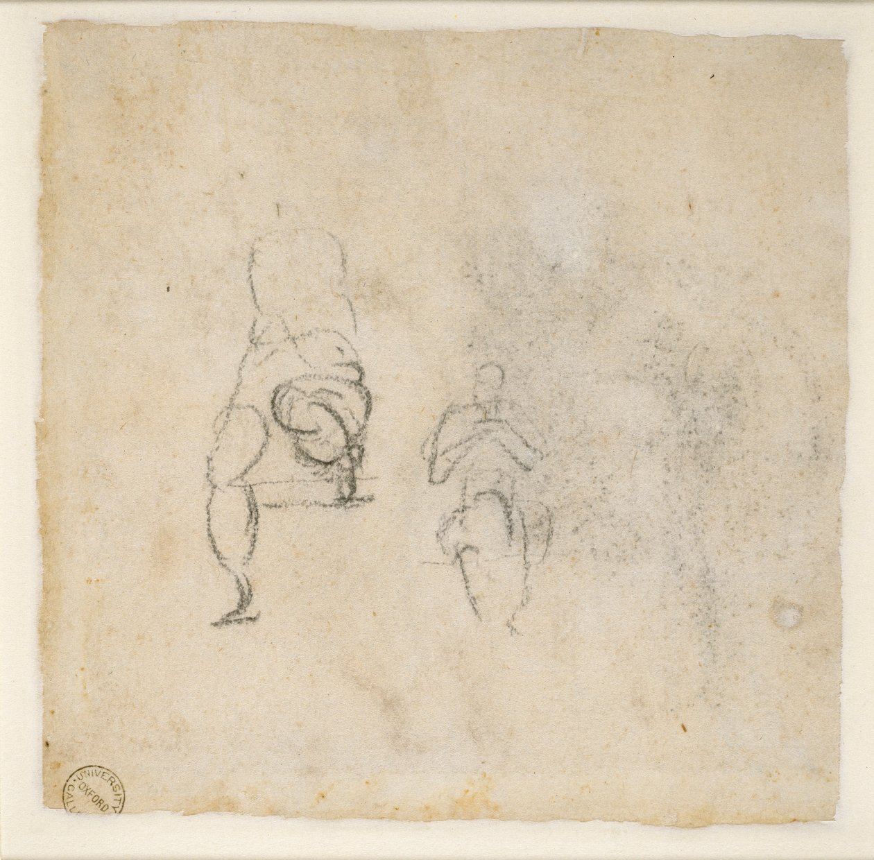 两幅非常轻微的坐姿素描，约1490-1560年 作者 米开朗基罗（Michelangelo Buonarroti）