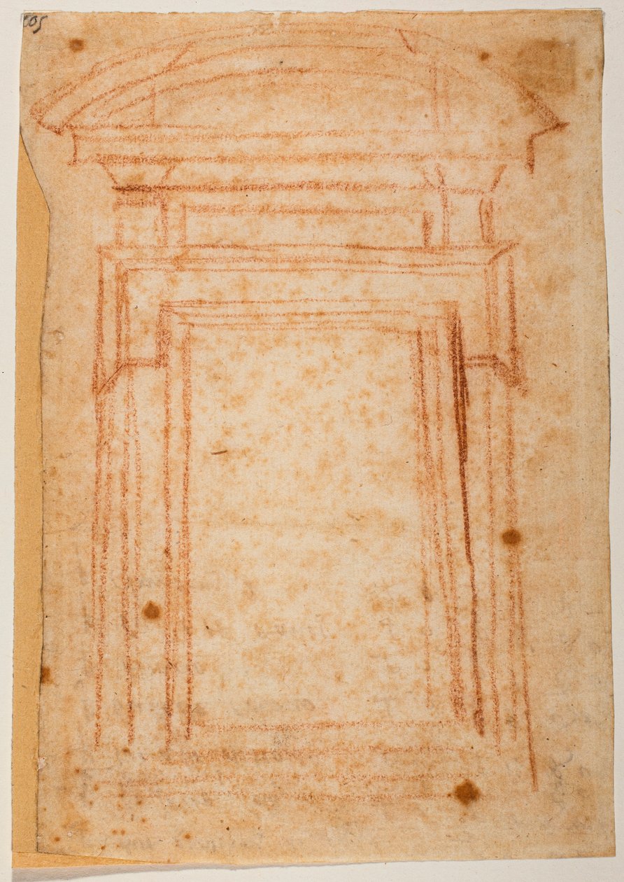 新圣器室窗户草图 作者 米开朗基罗（Michelangelo Buonarroti）