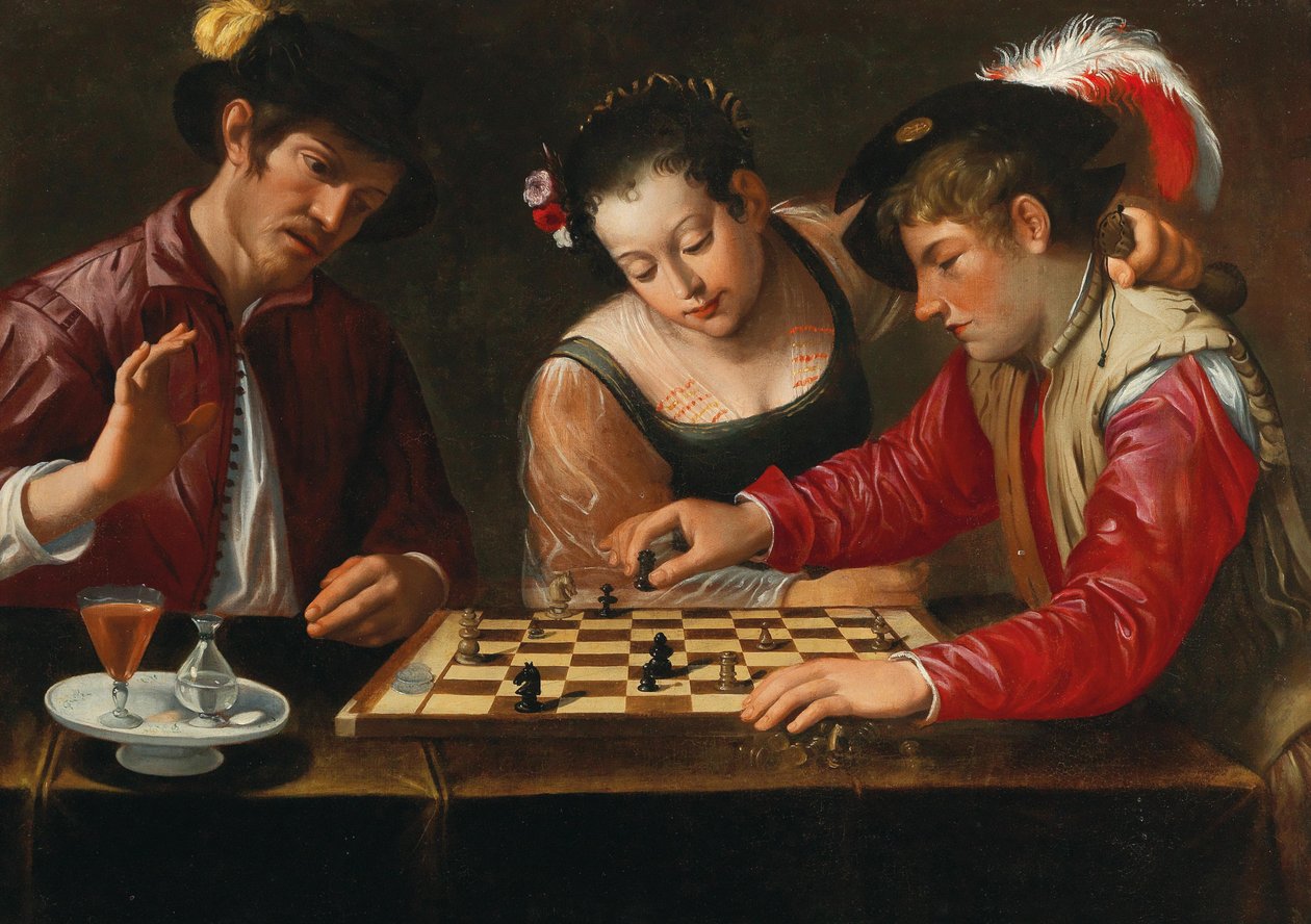 国际象棋选手，17世纪。 作者 米开朗基罗、卡拉瓦乔
