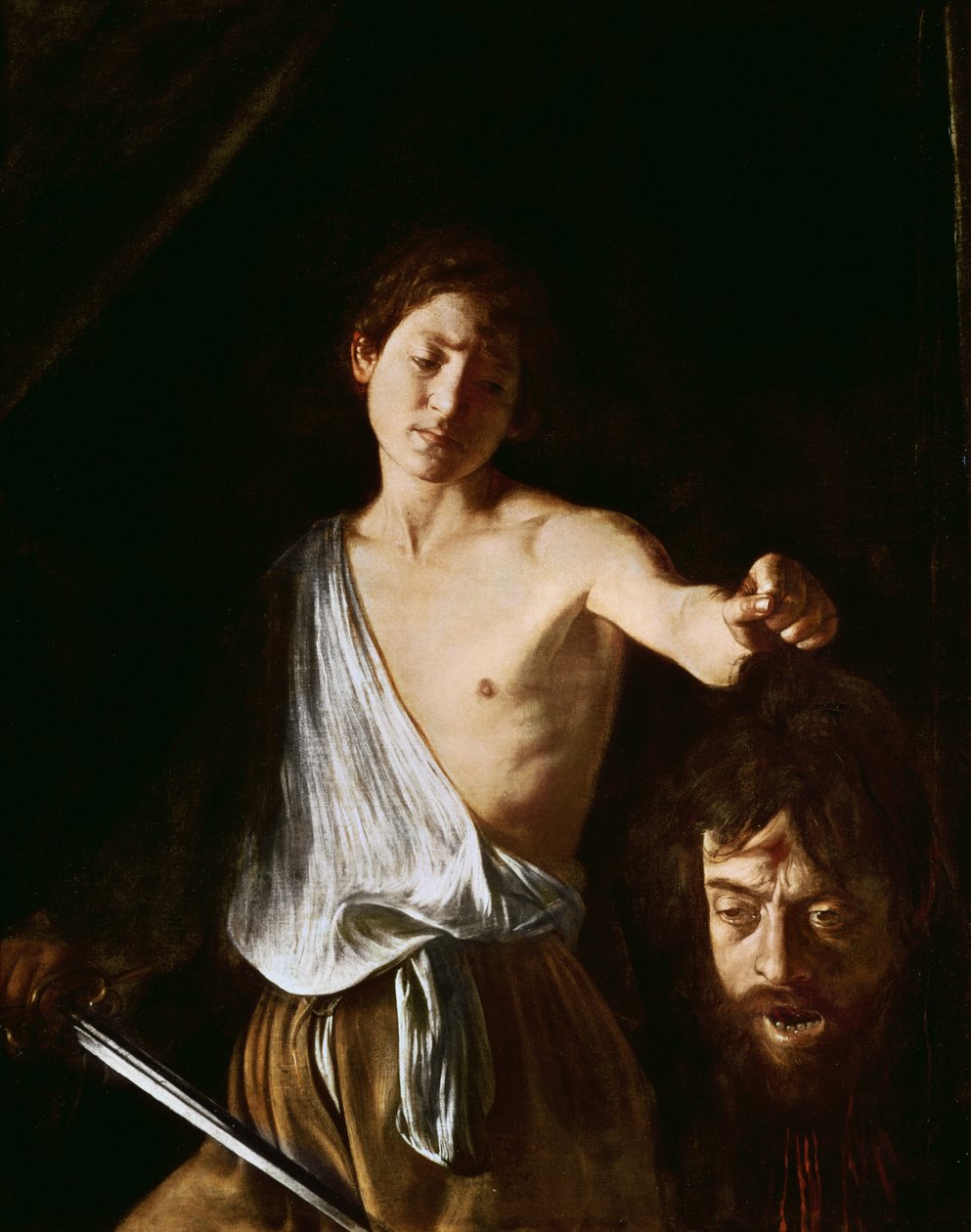 大卫与歌利亚的头，1606（详情见100350） 作者 米开朗基罗·梅里西·卡拉瓦乔
