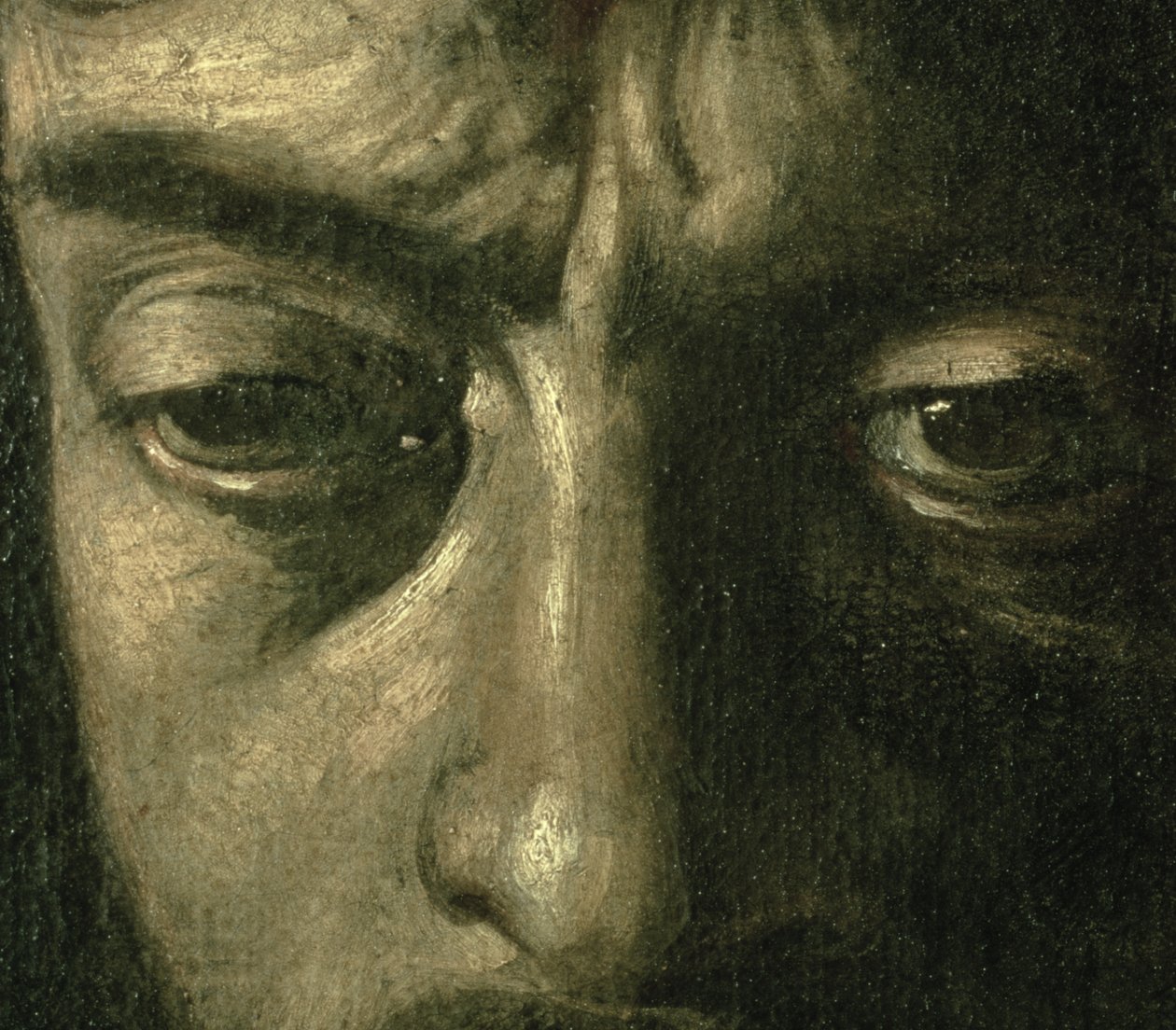 大卫与歌利亚的头，1606油画布细节100350 作者 米开朗基罗·梅里西·卡拉瓦乔