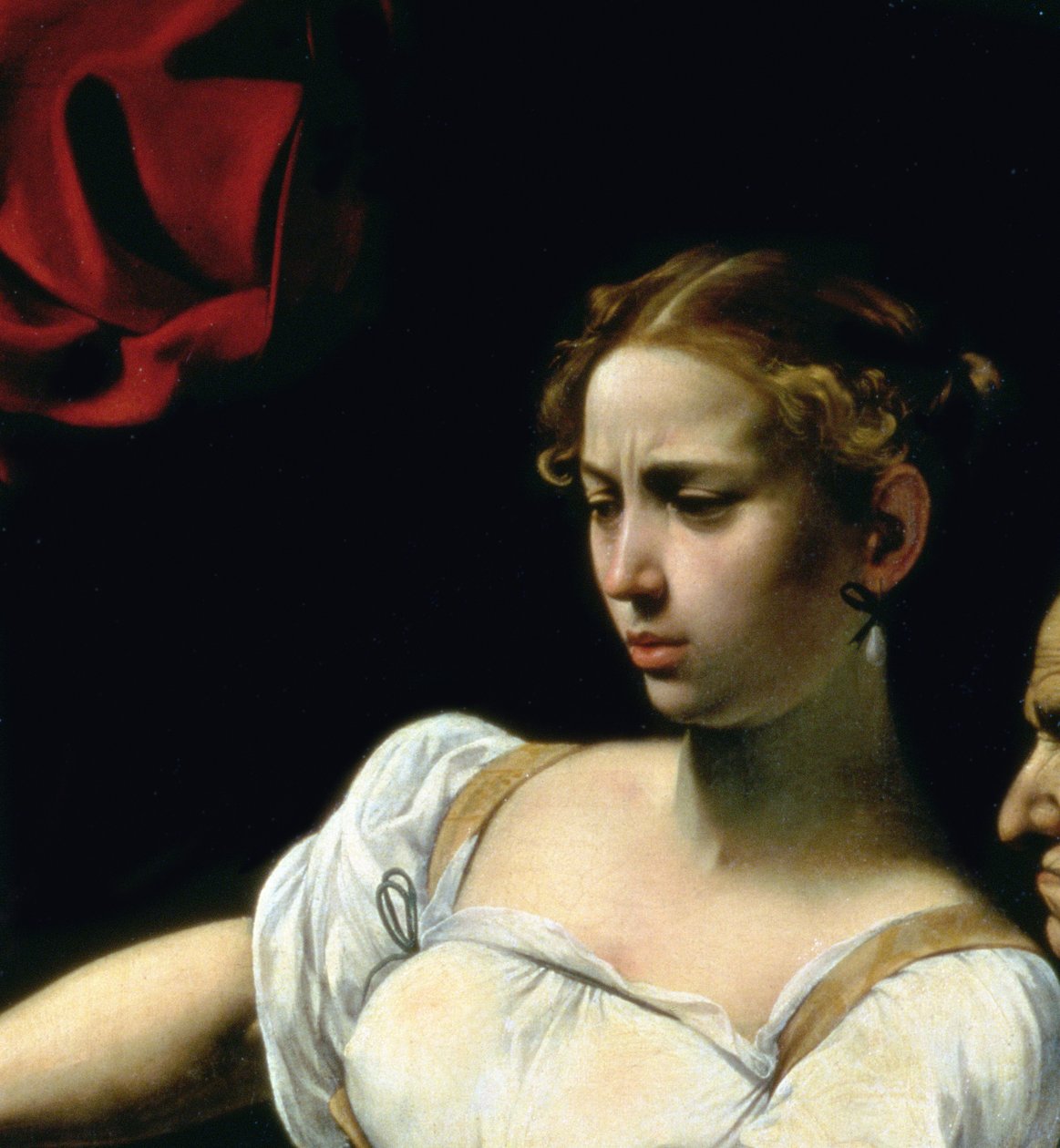 Judith和Holofernes，1599`oil在画布细节507191 作者 米开朗基罗·梅里西·卡拉瓦乔