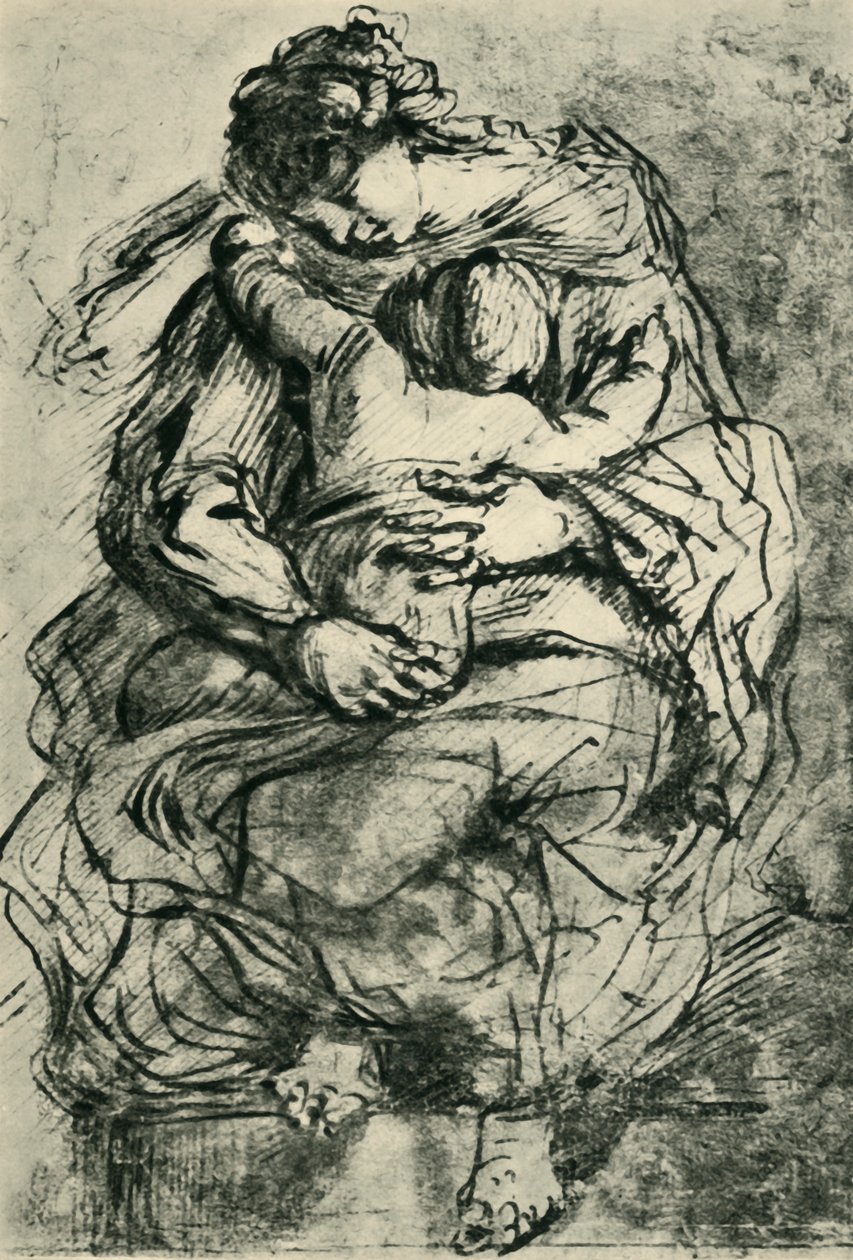 麦当娜和孩子，16世纪末-17世纪初，1943年。 作者 米开朗基罗·梅里西·卡拉瓦乔