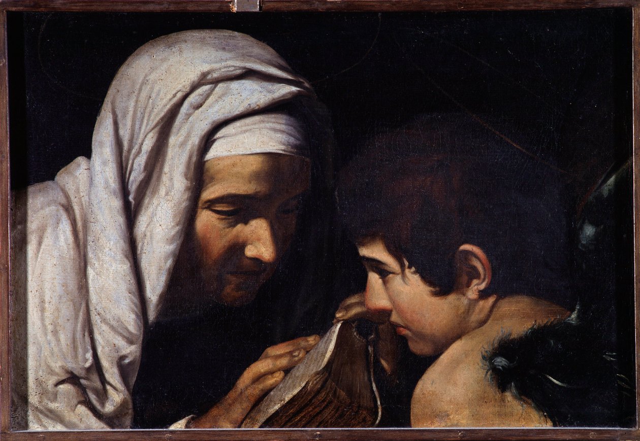 Saint Francesca Romana and the Angel (painting 作者 米开朗基罗·梅里西·达·卡拉瓦乔