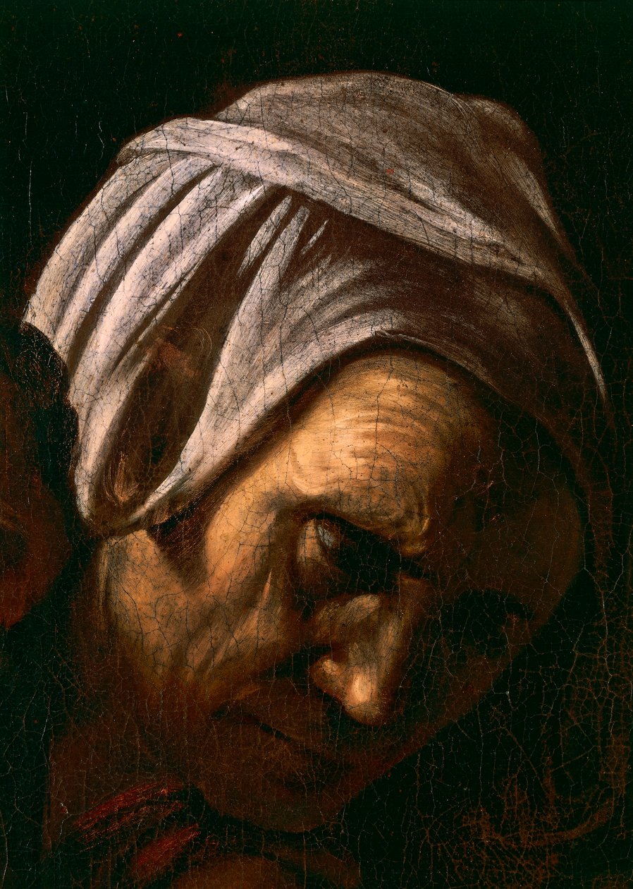 萨洛米接受施洗者圣约翰的头，细节1607-10（布面油画和蛋彩画）。 作者 米开朗基罗·梅里西·达·卡拉瓦乔