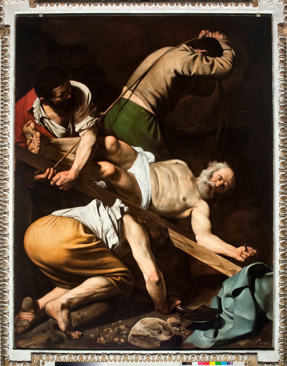 圣彼得殉难 (Martyrdom of St Peter) 米开朗基罗·梅里西·达·卡拉瓦乔 (Michelangelo Merisi da Caravaggio) 作画 卡拉瓦乔 (1571-1610) 1600-1601 Dim 230x175 cm Chiesa di Santa Maria del Popolo (Cappella del Popolo 教堂)，罗马 Cappella Cerasi 作者 米开朗基罗·梅里西·达·卡拉瓦乔