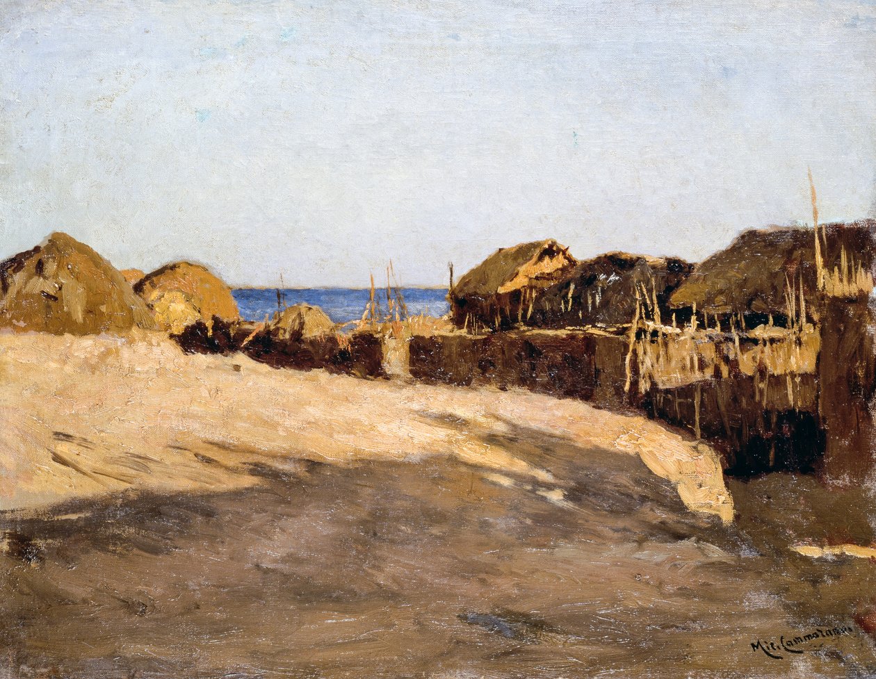 厄立特里亚的风景，米歇尔-卡马拉诺（1835-1920）的作品 作者 米歇尔·坎马拉诺（Michele Cammarano）