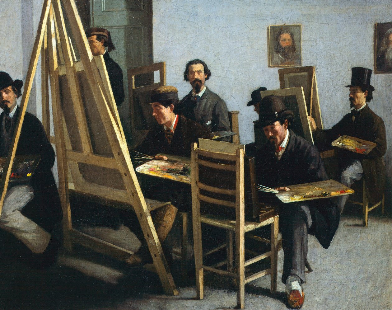 米歇尔·卡马拉诺绘画学院，约 1865 年 作者 米歇尔·坎马拉诺（Michele Cammarano）