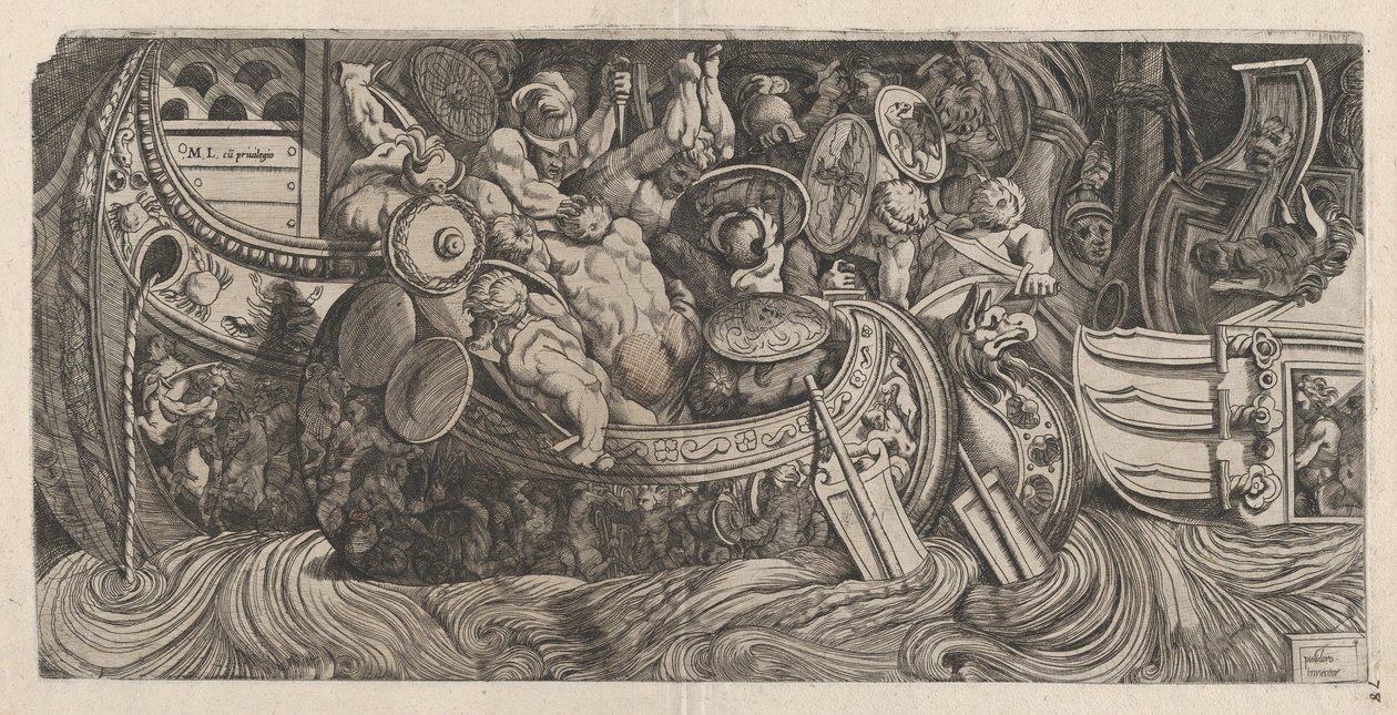 Speculum Romanae Magnificentiae：海战，16世纪，16世纪。 作者 米歇尔·卢切斯