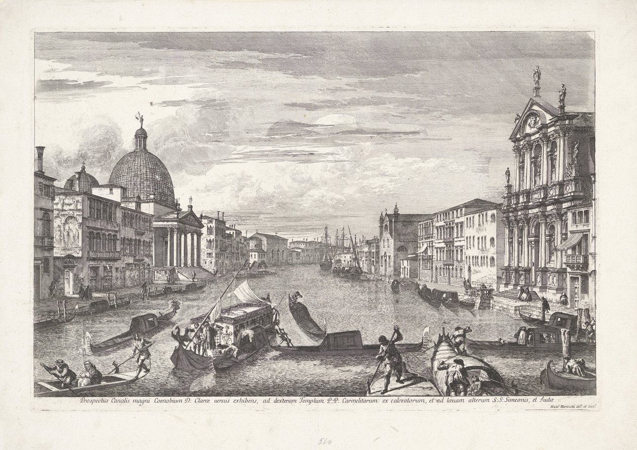 威尼斯大运河
Prospectus Canalis magni Coenobium D. Clarae versus exhibens （..：Clarae versus exhibens (...) （物品标题）
Gezichten op Venetië（系列标题）
Magnificentiores selectioresque urbis Venetiarum 招股书（系列标题） 作者 米歇尔·玛丽埃斯基（Michele Marieschi）