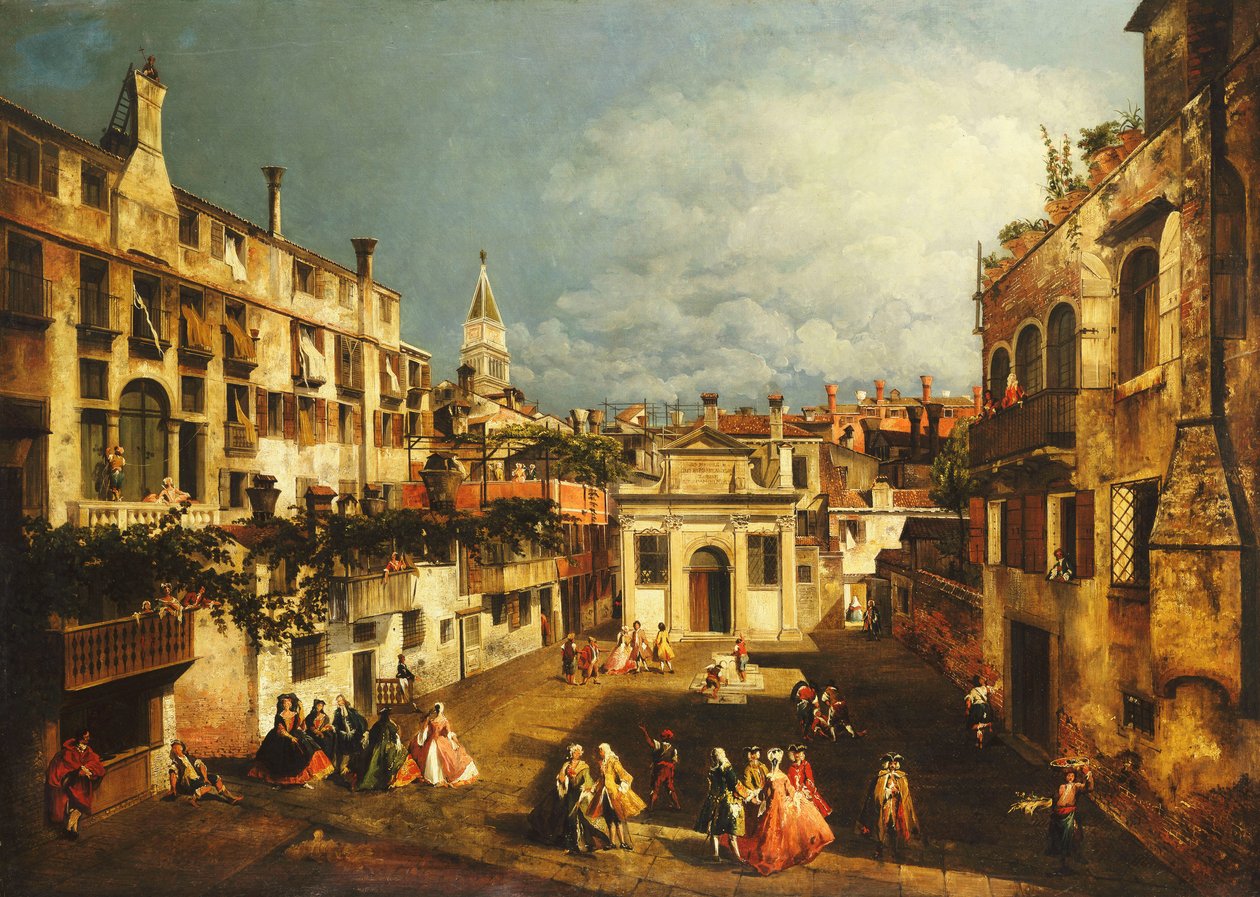 坎波圣加洛，威尼斯，约1740年代 作者 米歇尔·玛丽埃斯基（Michele Marieschi）