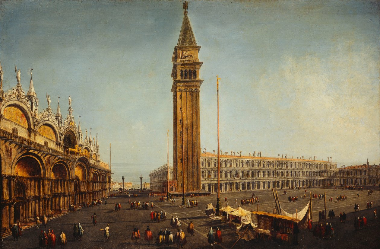 威尼斯圣马可广场（Piazza San Marco），威尼斯，出自Torre Orellgio，c.1737-9 作者 米歇尔·玛丽埃斯基（Michele Marieschi）