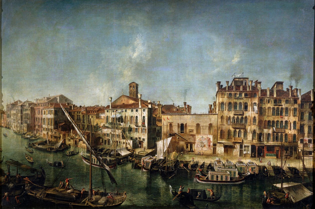 1736-1737年，大运河的景色从Fondamenta Del Vin出发。 作者 米歇尔·玛丽埃斯基（Michele Marieschi）