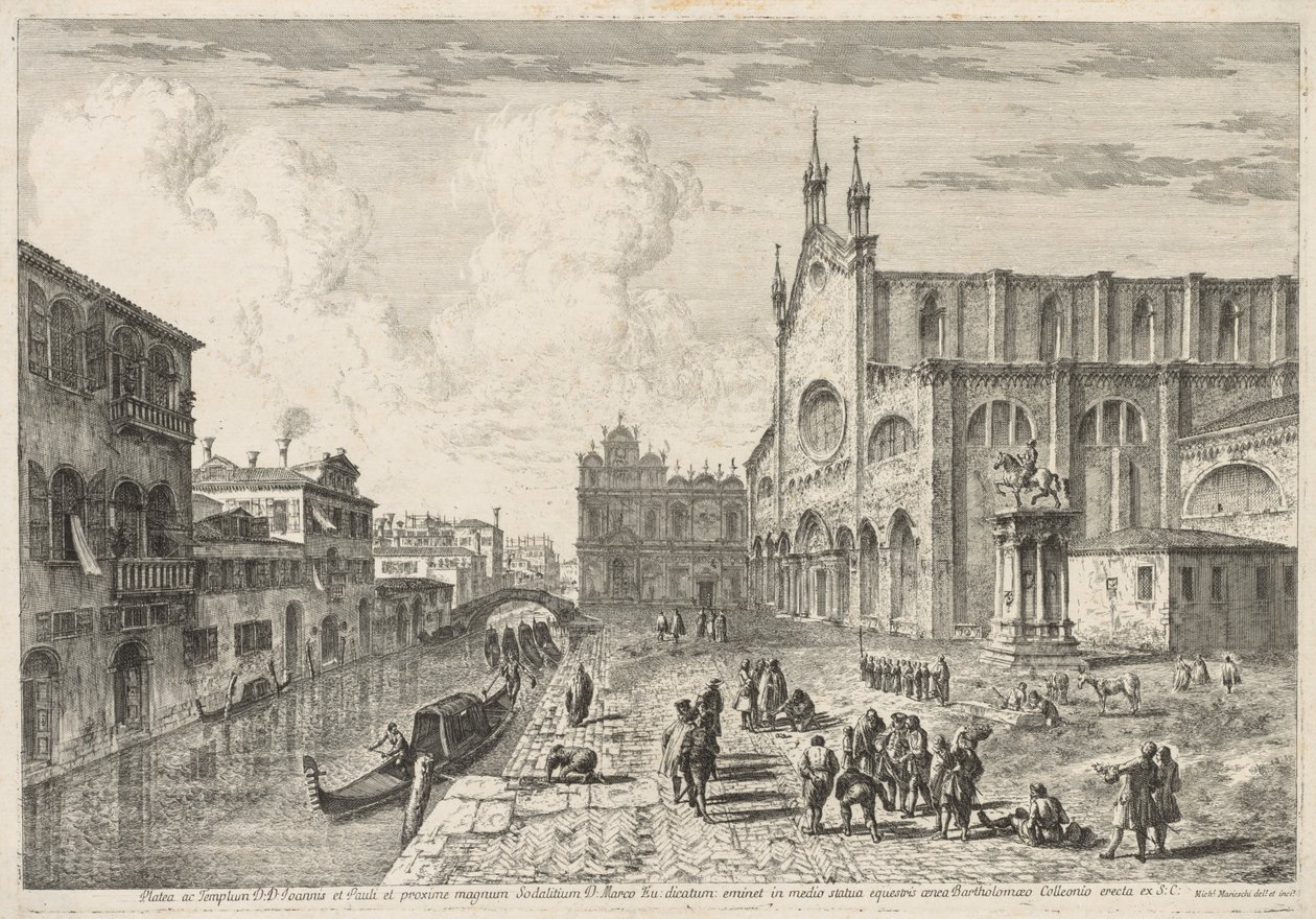 威尼斯景色：Campo SS Giovanni e Paolo，1741年。 作者 米歇尔·玛丽埃斯基（Michele Marieschi）