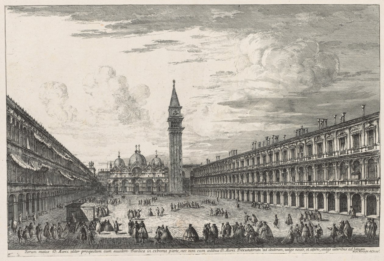 威尼斯景色：马可广场（Piazzo S. Marco），1741年。 作者 米歇尔·玛丽埃斯基（Michele Marieschi）