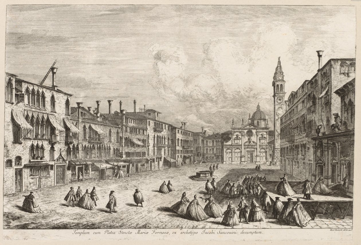 威尼斯景色：S。Maria Formosa，1741年。 作者 米歇尔·玛丽埃斯基（Michele Marieschi）