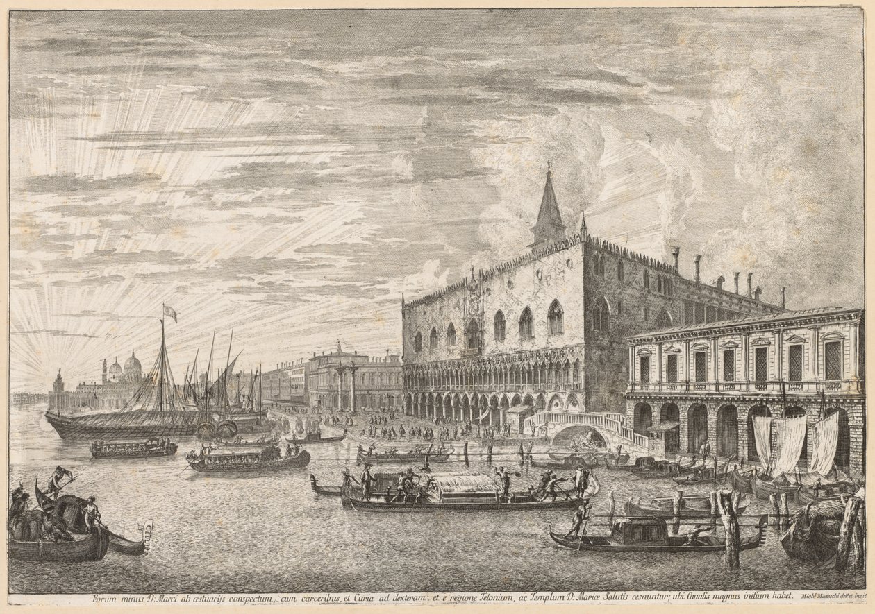 威尼斯风光：  莫洛和 S. M. Della Salute 作者 米歇尔·玛丽埃斯基（Michele Marieschi）