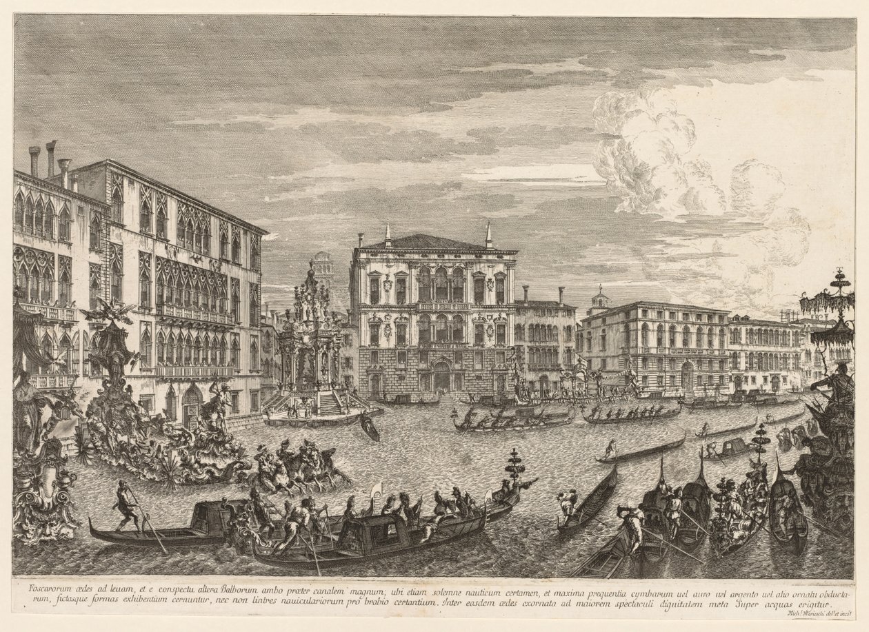 威尼斯景色：帆船赛，1741年。 作者 米歇尔·玛丽埃斯基（Michele Marieschi）