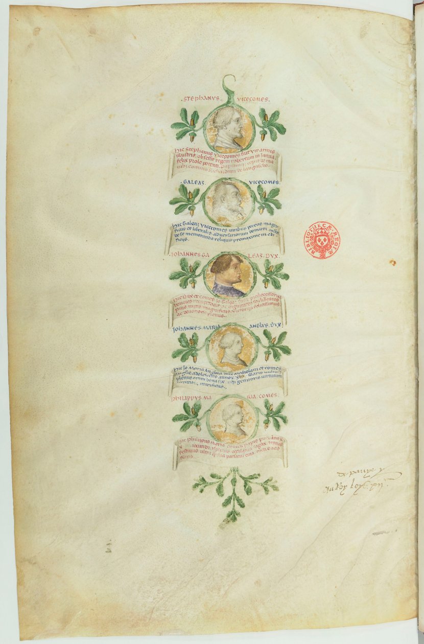 维斯康蒂家谱》（BNF，ms lat.5888）btv1b10020318d，f36 作者 Michelino Molinari da Besozzo