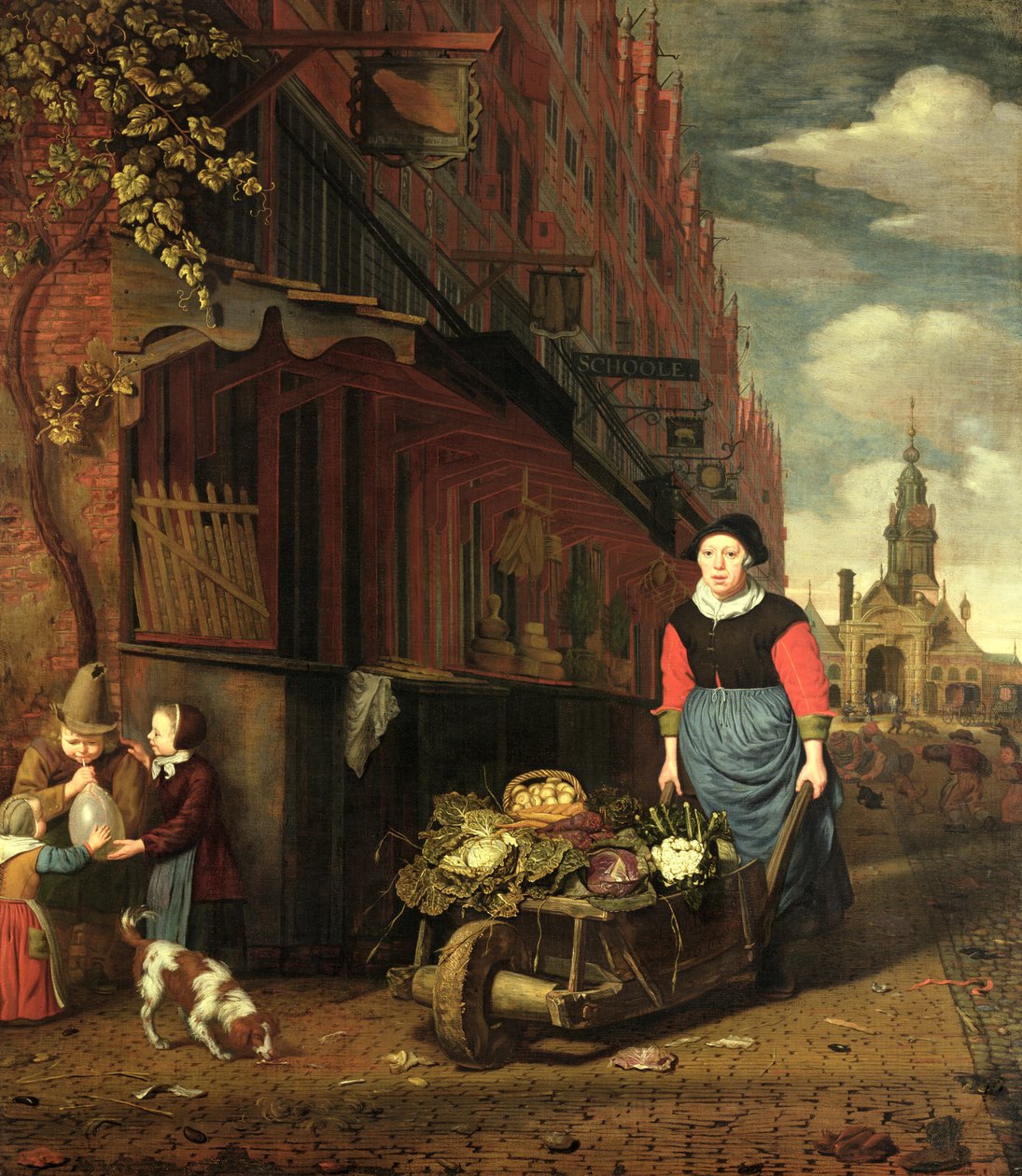 荷兰流派场景，1668年 作者 米歇尔·范·穆瑟（Michiel van Musscher）