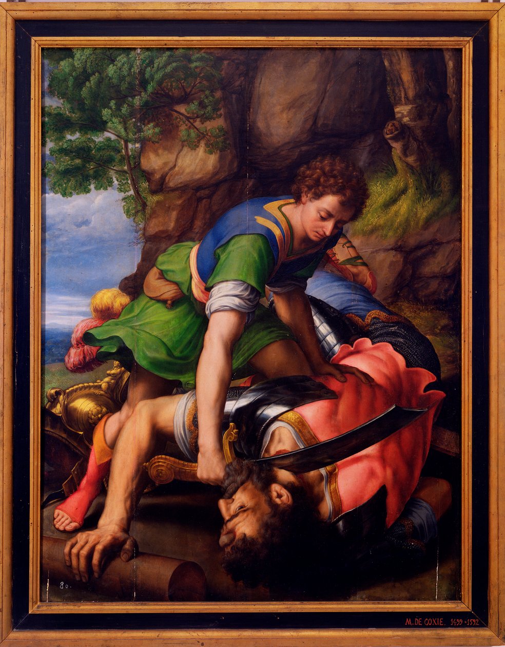 “” David and Goliath“” Michiel Coxcie绘画 作者 Michiel I Coxie或Coxcie