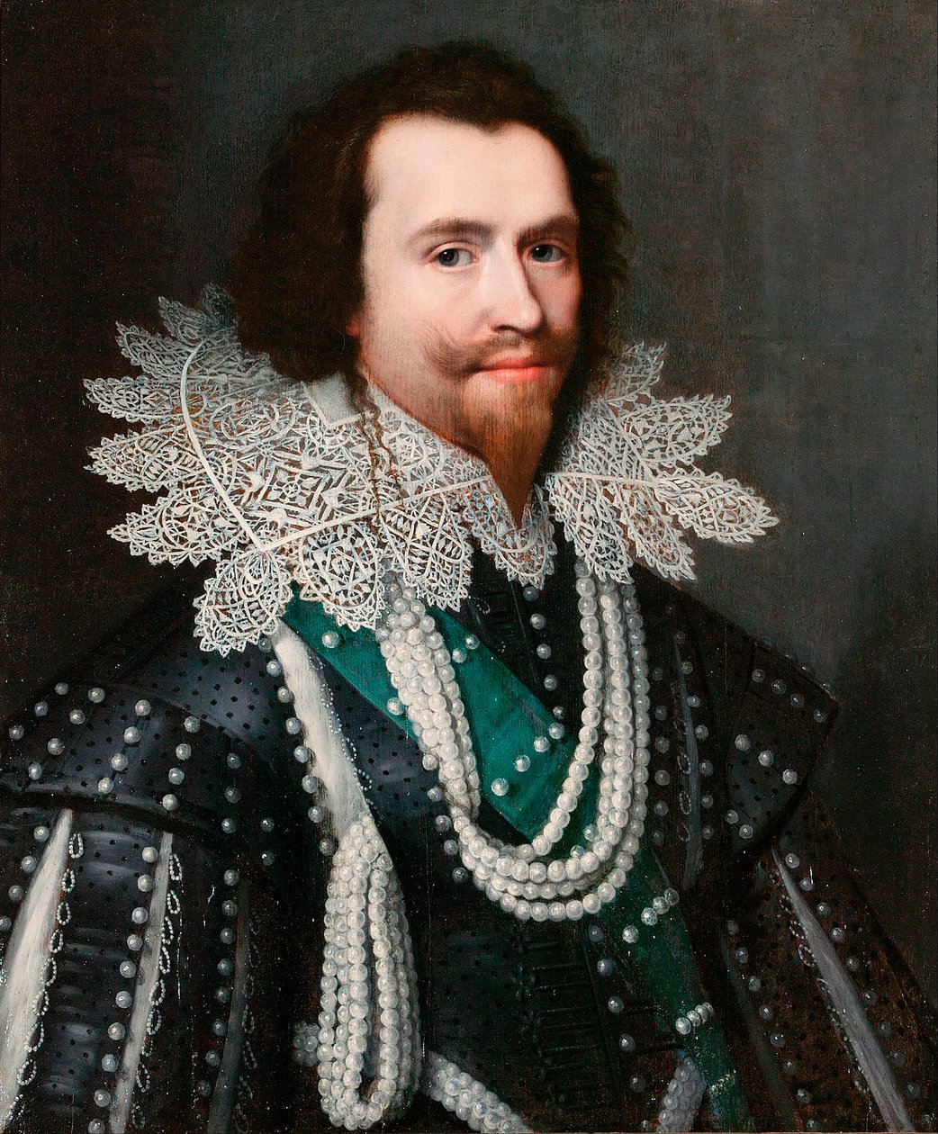 "乔治-维利尔斯（1592-1628 年）白金汉公爵肖像（乔治-维利尔斯 作者 米歇尔·詹斯（Michiel Jansz）。范·米耶维德
