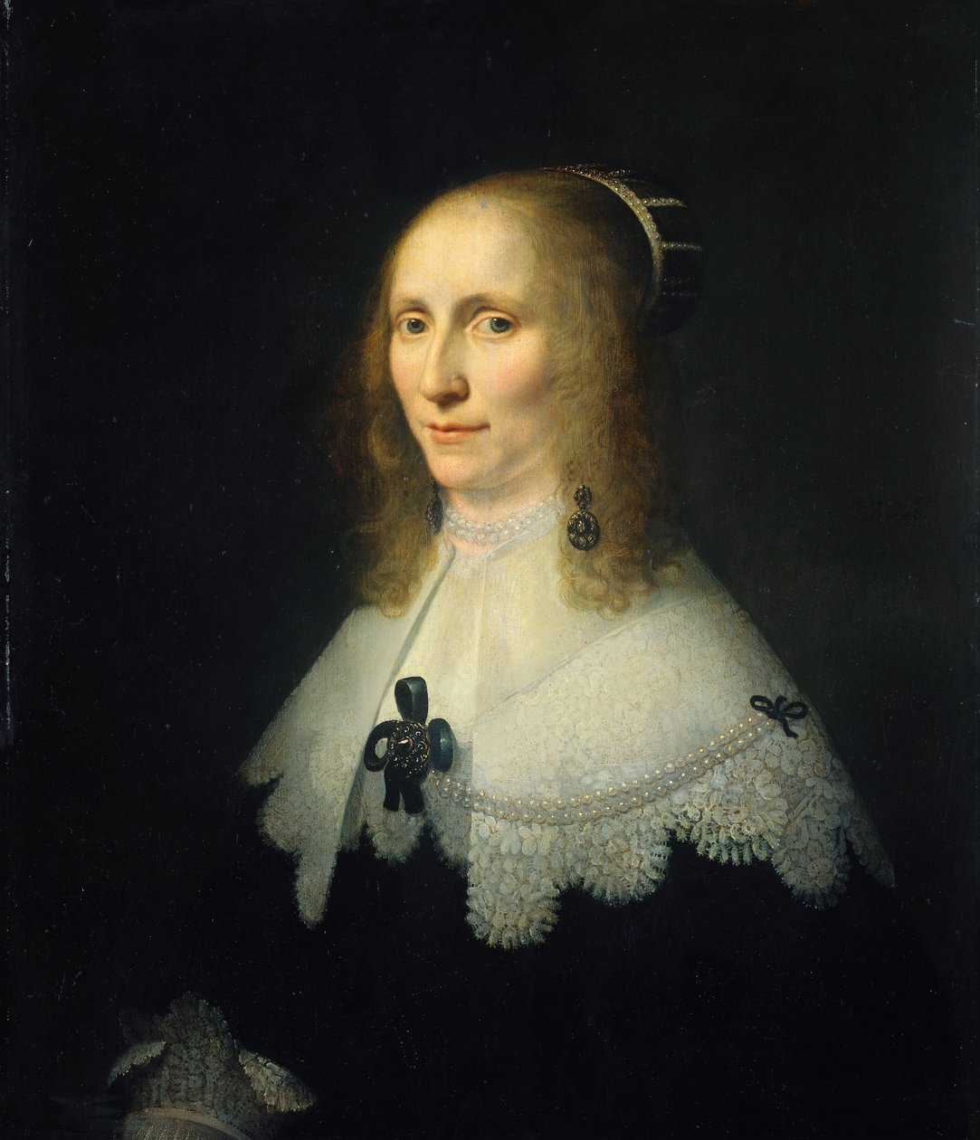 科妮莉亚·特丁·范·伯克豪特 (Cornelia Tedingh van Berckhout) 的肖像 (1614-80) 作者 Michiel Jansz van Mierevelt（复制后）