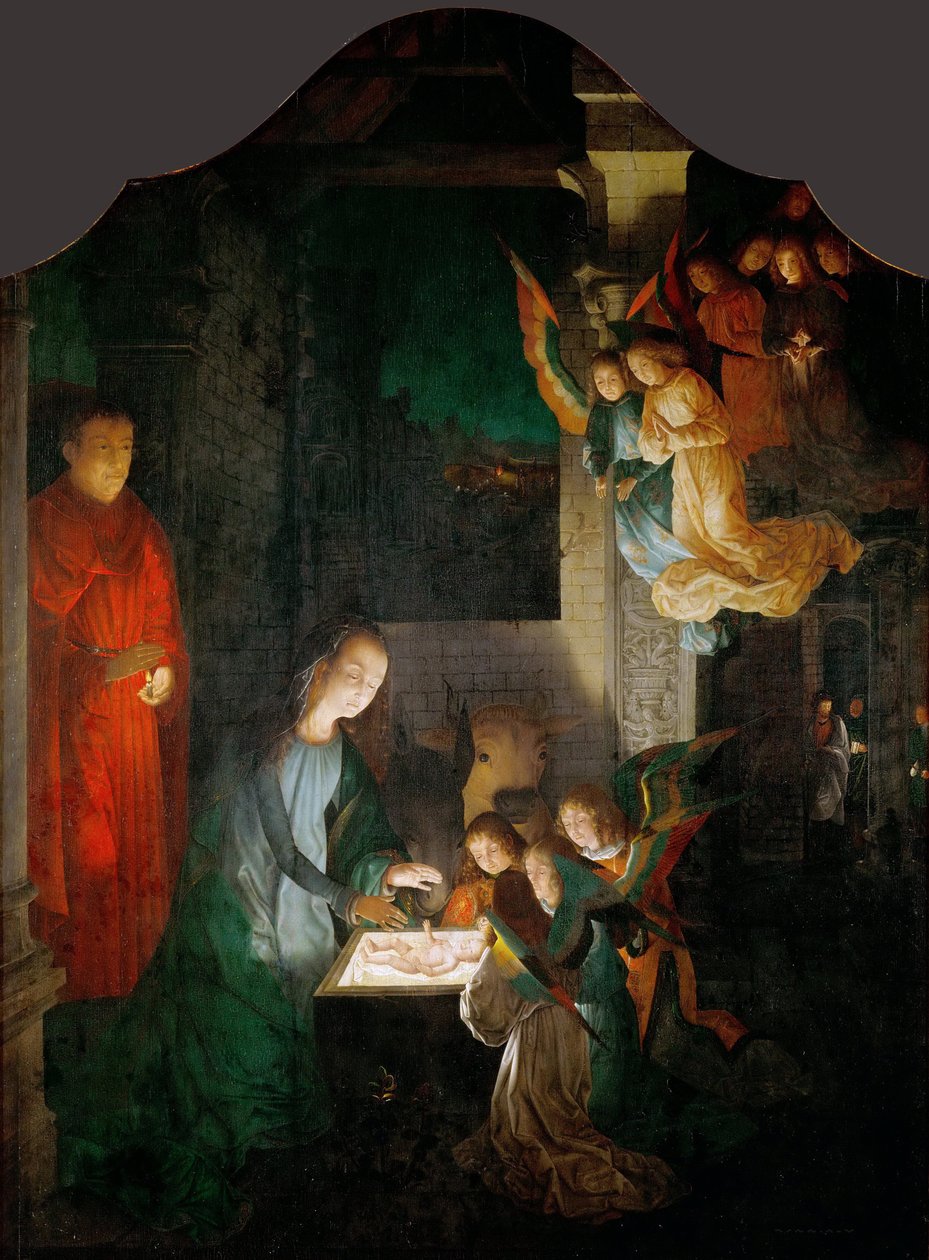 The Nativity of Christ - Michael Sittow (maitre Michiel) (1460/68-1525). Oil on wood, ca 1510-1520. Dimension : 113x84 cm. Art History Museum, Vienne 作者 米歇尔·西托（Michiel Sittow）